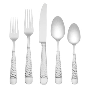 Lenox Eastwood Hammered 18/10 Stainless Flatware Set Serving 12 for Elegant Dining 890910