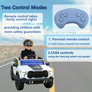 English Elm 12v Kids Ride-on Toy Car with Parental Remote Shock Absorbing Safe Slow Start White W1760P426780