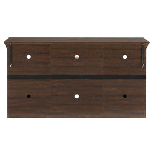 English Elm 2 Door Farmhouse Media Console with Glass Cabinet Panels and Open Shelving for Living Rooms W2275P389693