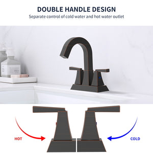 English Elm Bathroom Sink Faucet Matte Black 2-Handle Centerset With Drain & Supply Lines For Easy Installation T3177P277480