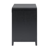 Chantelle Modern Curved Writing Desk with Statement Wood Drawer Pulls Black WECHA42OS2BL0 Walker Edison