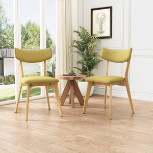 English Elm Caleb Mid Century Upholstered Dining Chairs Rubberwood Tapered Legs Set of 2 Tea Green N768P379763G