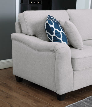 English Elm Leo Seven Piece Modular Sectional with Ottoman in Linen Blend for Open Living Rooms B061S00307