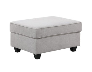 English Elm Leo Seven Piece Modular Sectional with Ottoman in Linen Blend for Open Living Rooms B061S00307