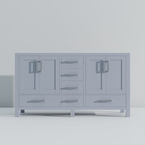 English Elm Dark Grey Double Bath Vanity - 60" W Stylish Storage Solution With Soft-Close Drawers & Easy Setup B2731P258876
