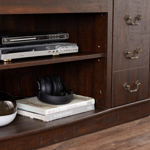 English Elm Retro 60 Inch Media Console with Enclosed Storage Mid Century Modern Living Room W2275P460426