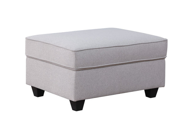 English Elm Cooper Modular Linen Sectional Sofa with Ottoman Cupholders and Reversible Layout B061S00390