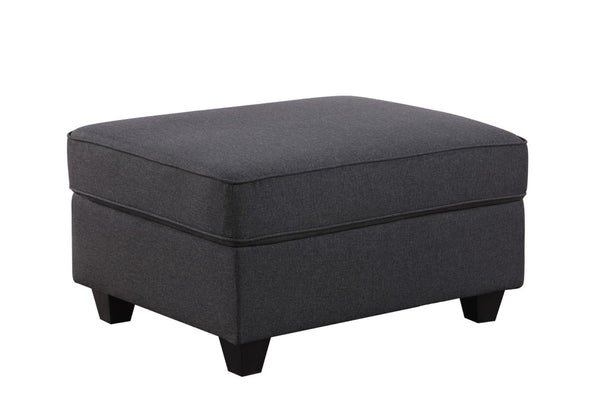 English Elm Cooper Modular Linen Sectional Sofa with Ottoman Cupholders and Reversible Chaise Seating B061S00423