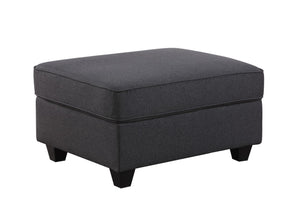 English Elm Cooper Seven Piece Reversible Linen Sectional with Built in Cupholders and Ottoman B061S00424