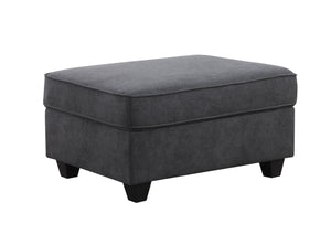 English Elm Cooper Woven Fabric Reversible Sectional with Ottoman Cupholders and Six Throw Pillows B061S00455