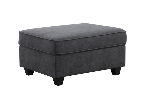 English Elm Cooper Woven Fabric Reversible Sectional with Ottoman Cupholders and Six Throw Pillows B061S00455
