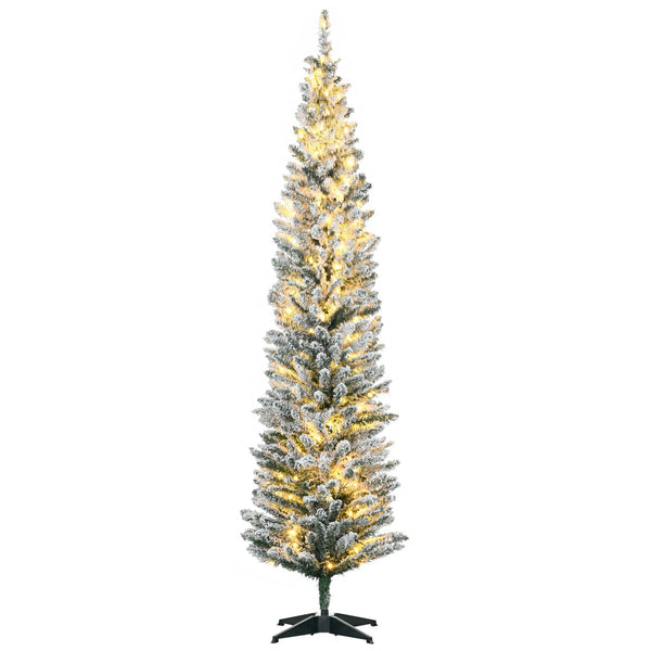 English Elm Homcom 7' Pre-Lit Slim Noble Fir Christmas Tree With 210 Led Lights - Perfect For Small Spaces! W2225P249655