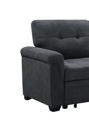 English Elm Lucca Tufted Fabric Sectional Sleeper Sofa with Reversible Chaise and Hidden Storage B061S00052
