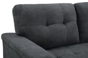 English Elm Lucca Tufted Fabric Sectional Sleeper Sofa with Reversible Chaise and Hidden Storage B061S00052