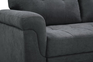 English Elm Connor Tufted Fabric Sectional Sleeper Sofa with Reversible Chaise and Hidden Storage B061S00084