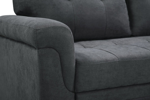 English Elm Connor Tufted Fabric Sectional Sleeper Sofa with Reversible Chaise and Hidden Storage B061S00084