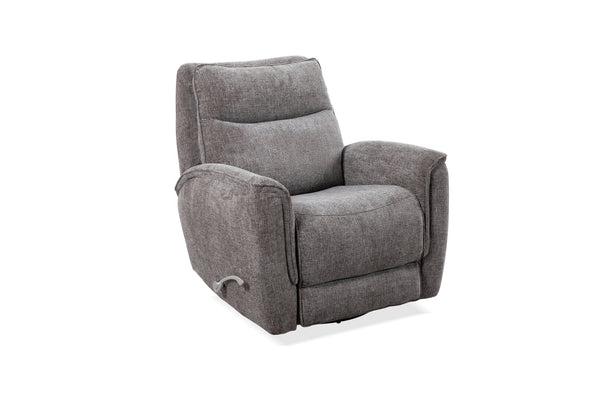 English Elm Man Wah Brisbane Upholstered Swivel Recliner In Granite - Stylish Comfort, Durable Chenille Design B2707P311397