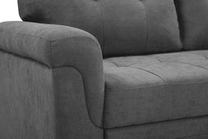 English Elm Lucca Tufted Gray Fabric Sectional Sleeper with Reversible Chaise and Hidden Storage B061S00053