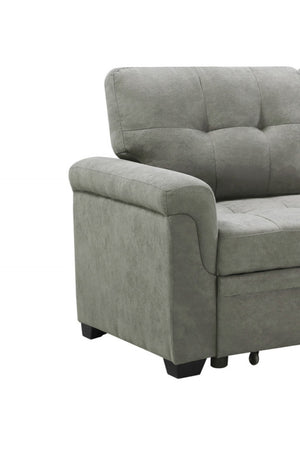 English Elm Lucca Tufted Fabric Sleeper Sectional with Reversible Storage Chaise for Living Rooms B061S00054