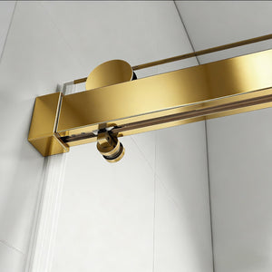 English Elm Top Rail with Buffer Gold Polished Finish Frameless Shower Door Sliding Track W1920P457919