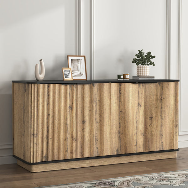 English Elm Multi-Functional Mdf Sideboard - Stylish Storage For Tvs & Tableware, Compact Design, Easy Assembly W3226P279083