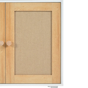 English Elm 2-piece Hidden Litter Box Cabinet with Scratching Doors Charging Station and Drawer N843S002406N