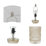 510 Design Luxuria Casual Textured Glass and Acrylic Base Table Lamp FB153-1180 Antique Silver