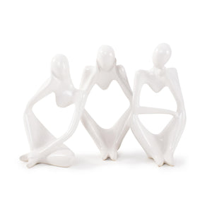 Howard Elliott Contentment Ceramic Sculpture Set Of 3 - Elegant Matte White Art For Home Décor And Harmony White Ceramic 89168-howard-elliott