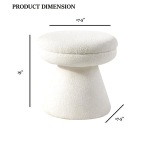 English Elm Contemporary Velvet Accent Stool with Gold Stainless Steel Base, Pleated Bow-Tie Design, Luxe Seat Beige 18 L x 18 W x 20 H B2741P388371