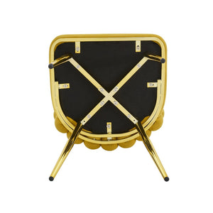 English Elm Ergonomic Velvet Accent Chair Tufted Bubble Weave Gold Legs Glam Seating W3875P446138