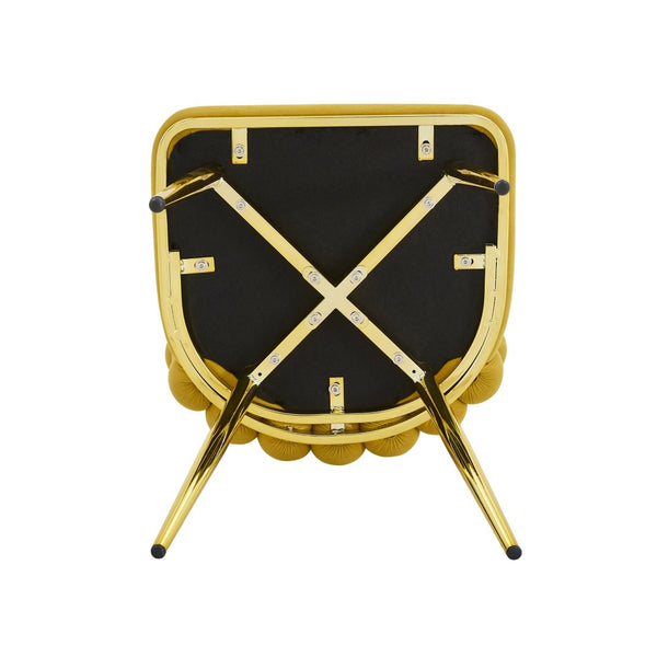 English Elm Ergonomic Velvet Accent Chair Tufted Bubble Weave Gold Legs Glam Seating W3875P446138