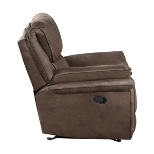 English Elm Plush Microfiber 3 Piece Reclining Sofa Set with Console Storage for Family Rooms Brown B011S01290