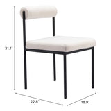 Livorno Dining Chair Ivory 110104 Zuo Modern