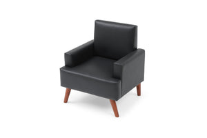 English Elm Ventura Tufted Velvet Accent Chair Compact Button Detail for Living Room or Bedroom Black B078P497888