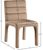 Kai Beige Velvet Dining Chair 891Beige-C Meridian Furniture