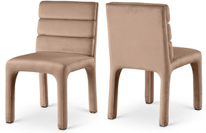 Kai Beige Velvet Dining Chair 891Beige-C Meridian Furniture