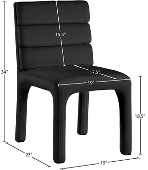 Kai Navy Velvet Dining Chair 891Black-C Meridian Furniture