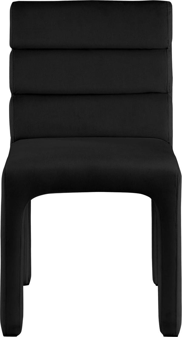 Kai Navy Velvet Dining Chair 891Black-C Meridian Furniture