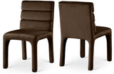 Kai Brown Velvet Dining Chair 891Brown-C Meridian Furniture