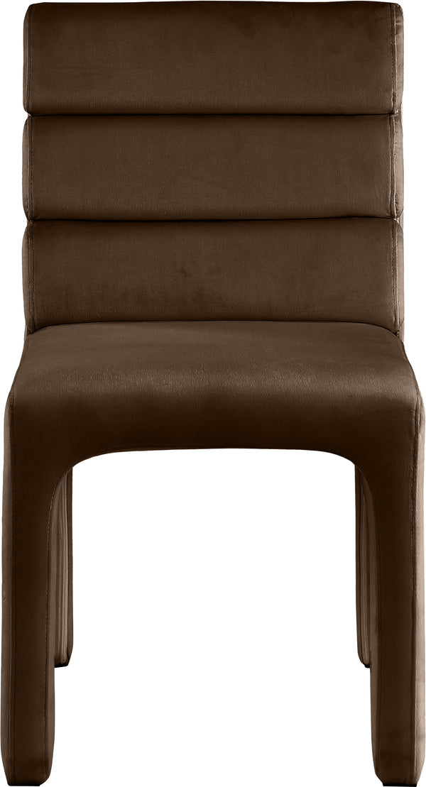 Kai Brown Velvet Dining Chair 891Brown-C Meridian Furniture