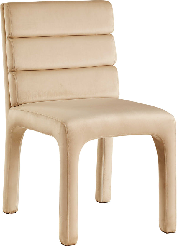 Kai Cognac Velvet Dining Chair 891Camel-C Meridian Furniture