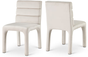 Kai Cream Velvet Dining Chair 891Cream-C Meridian Furniture
