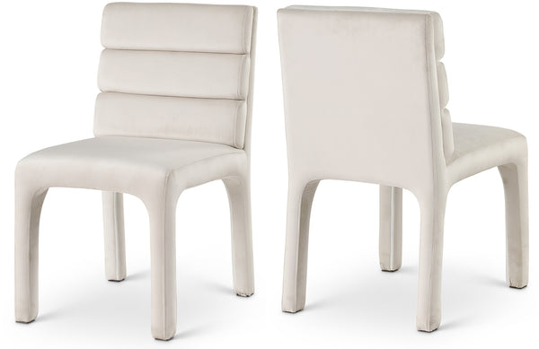 Kai Cream Velvet Dining Chair 891Cream-C Meridian Furniture
