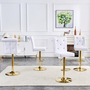 English Elm 4-pack Pu High-back Dining Chairs with Powder-coated Metal Legs for Modern Kitchens White W3875P371069