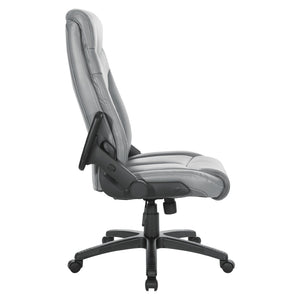 OSP Home Furnishings Exec Bonded Leather High Back Office Chair with Lumbar Support and Ergonomic Adjustability EC90200-EC42