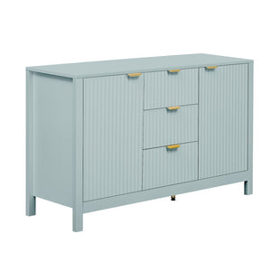 English Elm U_Style Modern Wave-Front Sideboard - 3 Adjustable Shelves, Soft-Close Doors & Metal Handles, 3 Colors N711P269066C-GIGA