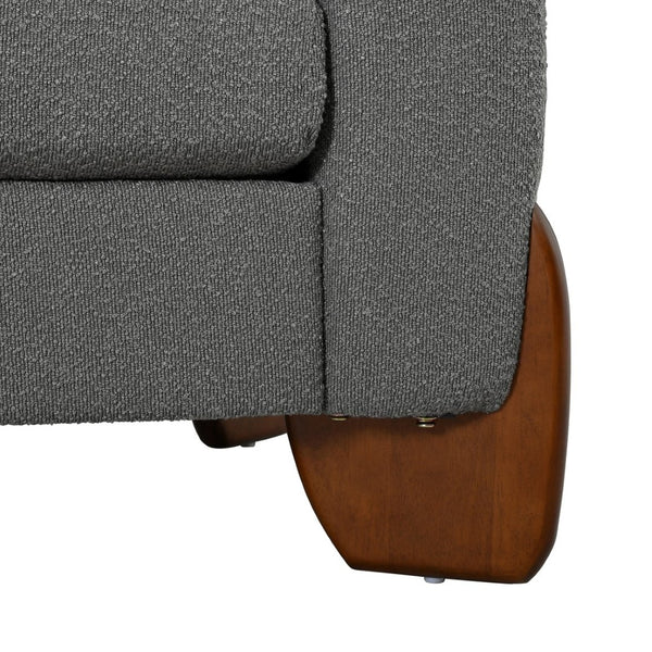 English Elm U_style Bouclé 3 Piece Living Room Sofa Set with Loveseat and Two Accent Armchairs Grey WY000479AAE