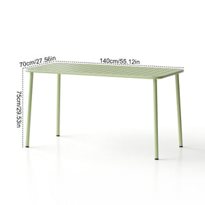 English Elm Sella Long Table In Frosty Green - Compact Outdoor Dining & Leisure Table For Balconies & Patios W3318P308295-GIGA