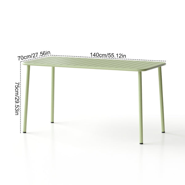 English Elm Sella Long Table In Frosty Green - Compact Outdoor Dining & Leisure Table For Balconies & Patios W3318P308295-GIGA
