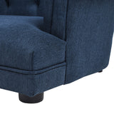 English Elm Kiki 36.5" Chesterfield Dog Sofa Bed, Medium, Pacific Blue Stain Resistant High Performance Polyester